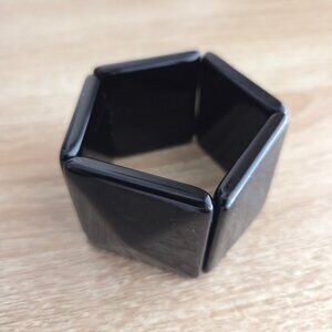 Express Black Stretch Bracelet Cuff Womens Thick Stretchy Square Casual Dressy